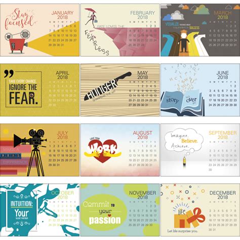 2018 Contemporary Quotes Desk Calendar | 7-1/2" x 6-1/2" Imprinted Tent Style Calendar