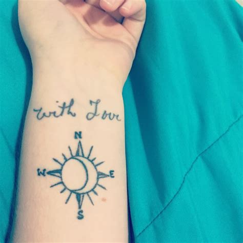 #tattoo #compass #sunandmoon #withlove #memorialtattoo #simple | Tattoos, Memorial tattoo, I tattoo