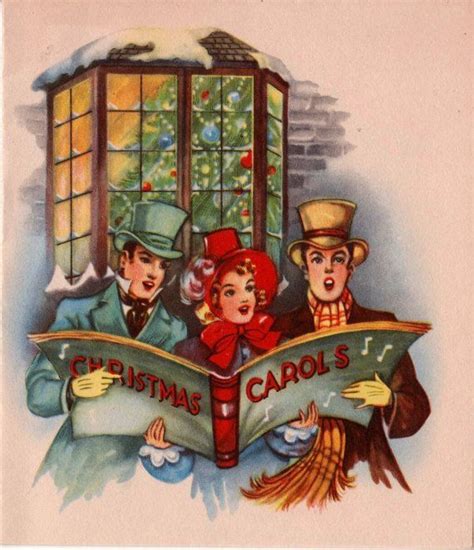 1940s carolers | Vintage christmas cards, Christmas art, Christmas ...