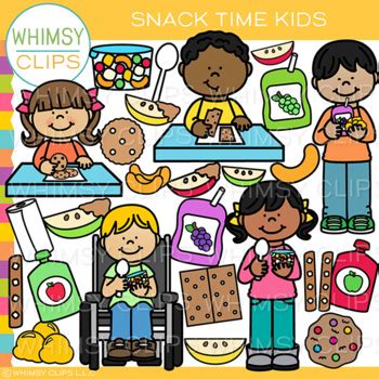 Snack Foods and Snack Time Kids Clip Art by Whimsy Clips | TPT