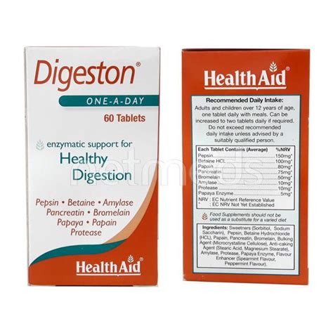 Buy HealthAid Digeston (Papaya & Digestive Enzymes) Tablet 60's online at best price-Indigestion ...