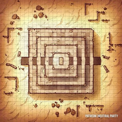 Desert Ziggurat : battlemaps | Dungeon maps, Desert map, Fantasy map