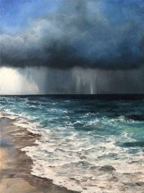 Playful Showers (Sounds of Thunder)- stormy seascape, ocean waves ...