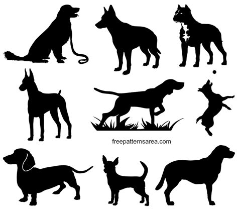 Free Dog Silhouette Vector Image Files - FreePatternsArea | Dog vector, Dog silhouette ...