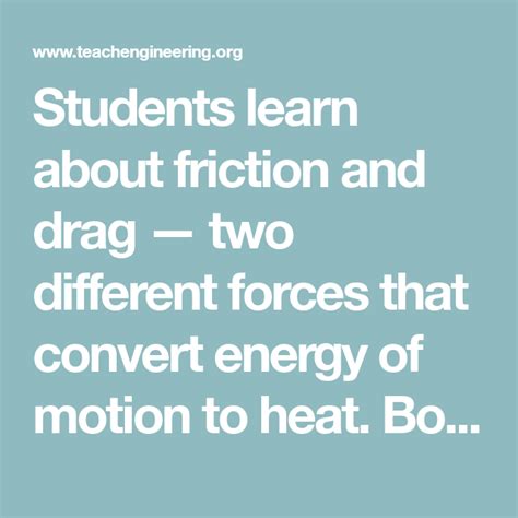 What a Drag - Lesson | Student learning, Lesson, Force and motion