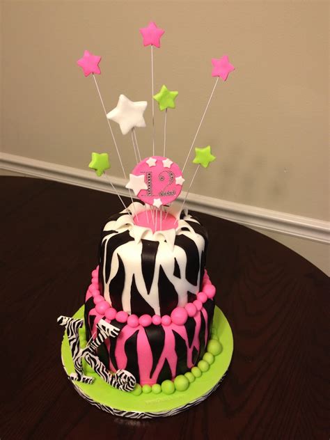 CrabbCakes: 12 year old girl's zebra theme birthday cake