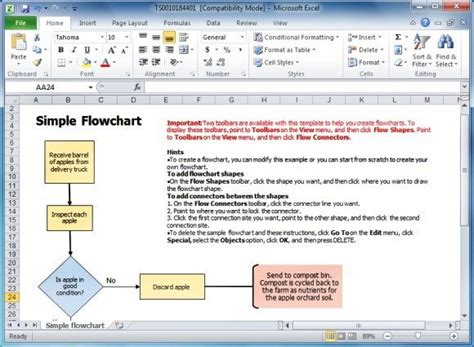 How To Insert Flow Chart In Excel 2010 - Christy Park's Template