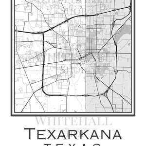 Texarkana Texas Map digital Download - Etsy