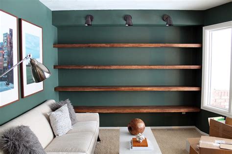 DIY Solid Wood Wall-to-Wall Shelves - Chris Loves Julia