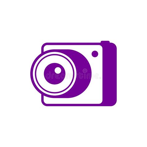 Purple Camera Icon. Vector Illustration on Blank Background. Stock ...