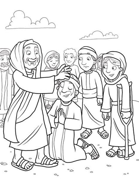 jesus heals 10 lepers colouring page - Clip Art Library