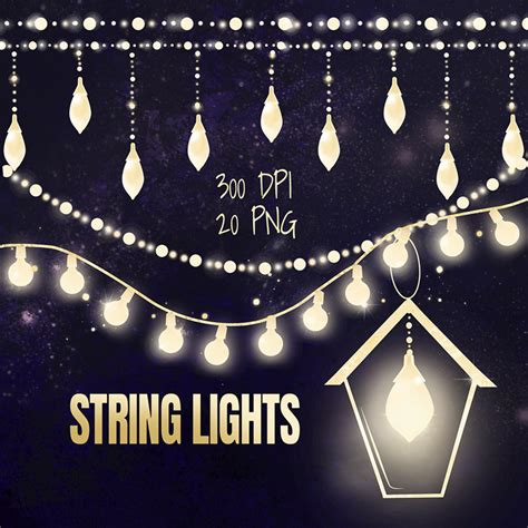 String Lights Clipart Fairy Lights Clip Art Party Lights | Etsy