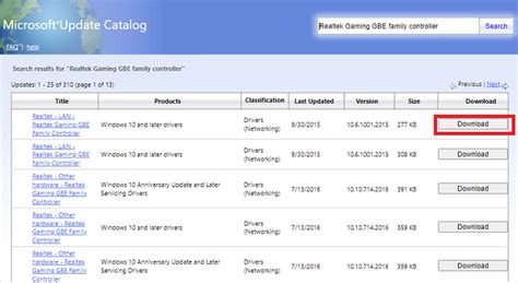 Realtek Gaming (PCIe) GBE Family Controller Download and Update