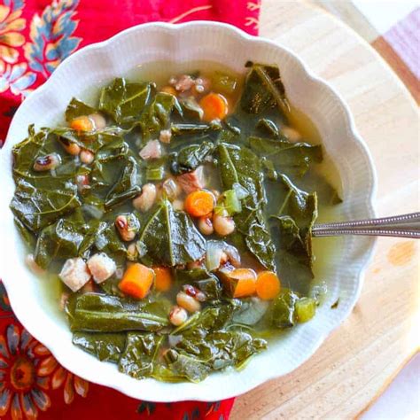 Instant Pot Black Eyed Pea and Collard Green Soup with Smoked Ham - A Fork's Tale