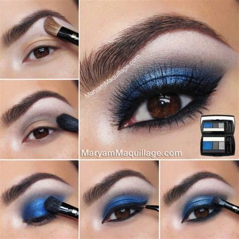 Metalic blue eyeshadow tutorial | AmazingMakeups.com