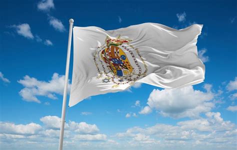 Flag of Kingdom of the Two Sicilies 1816, Europe at Cloudy Sky B Stock ...