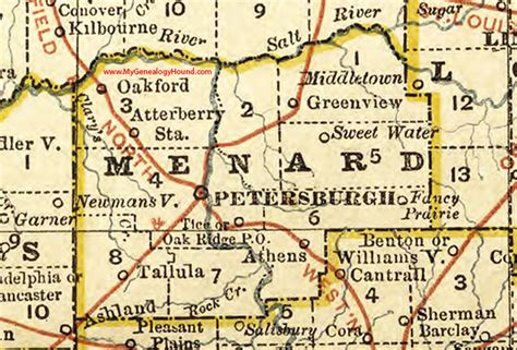 Menard County, Illinois 1881 Map, Petersburg