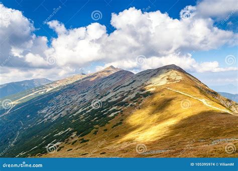 Mountain Ridge with the Peak Chopok. Stock Photo - Image of mountains ...