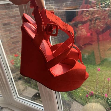 Red shoes // Worn once, good condition... - Depop