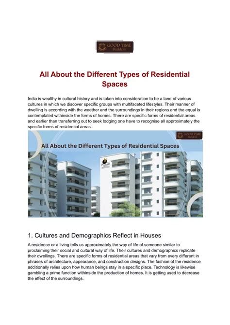 PPT - All About the Different Types of Residential Spaces _ Good Time ...