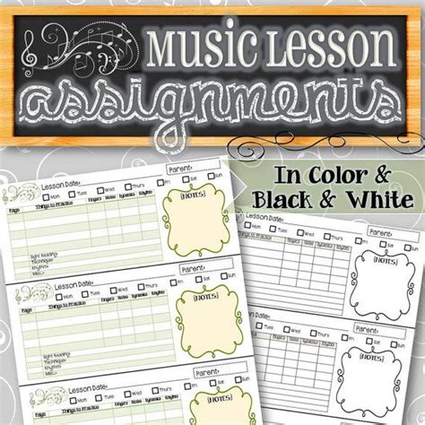 EDITABLE Music Lesson Assignment Sheets INSTANT DOWNLOAD - Etsy | Music lessons for kids, Music ...