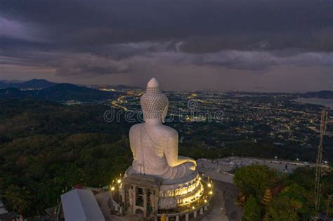 Aerial View Sunset at Phuket Big Buddha Viewpoint Stock Image - Image of sunset, island: 132845265