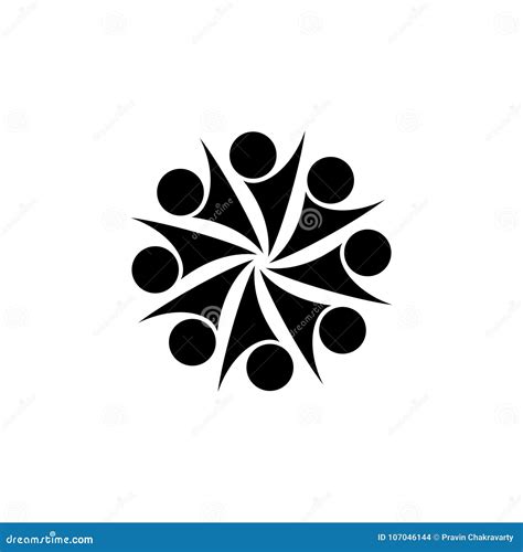 Abstract Vector Black and White Logo Design for Movements, People Unity ...