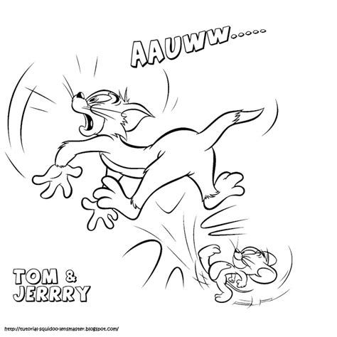 Printable Coloring Pages for Kids : Jerry kick tom coloring page