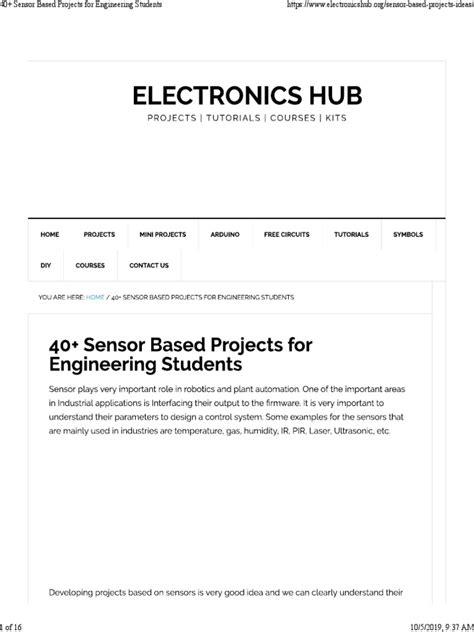 40+ Sensor Based Projects For Engineering Students | PDF | Science | Engineering