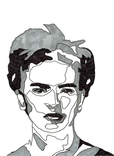 Black White Frida Kahlo Poster Printable Drawing Original | Etsy