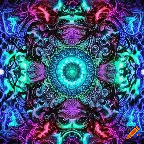 Neon mandala design on Craiyon