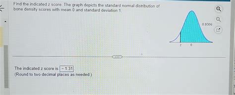 Solved Find the indicated z score. The graph depicts the | Chegg.com