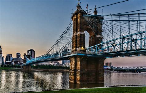 John A. Roebling Suspension Bridge - Purple Rosemary