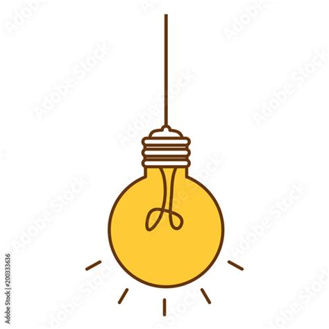 bulb light hanging idea icon vector illustration design Stock Vector | Adobe Stock