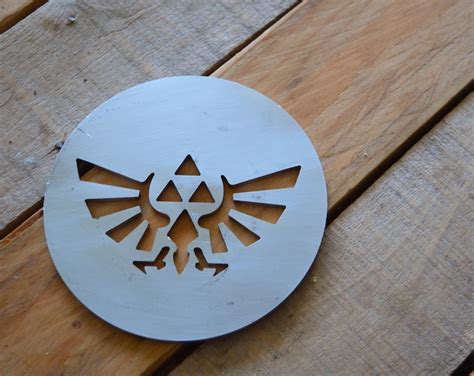 Zelda Hyrule Crest Inspired Steel Industrial Coaster / Paper Weight Gaming, Gift, Legend Breath ...