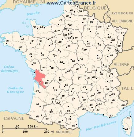 CHARENTE-MARITIME : map, cities and data of the departement of Charente-Maritime 17