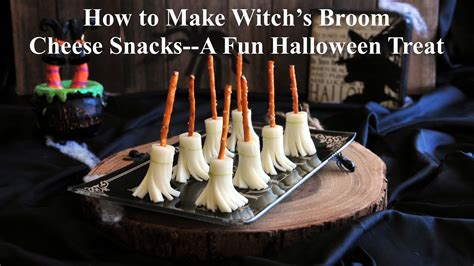 How to Make Witch's Broom Cheese Snacks - Easy DIY Halloween Treats - YouTube