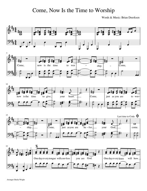 Come, Now Is the Time to Worship revised 9/20/18 sheet music for Piano download free in PDF or MIDI