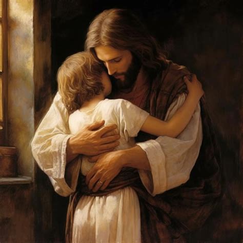 Jesus Christ Hugging Boy. Digital Print Wall Art Instant - Etsy Jesus And Mary Pictures ...