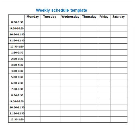 Weekly Schedule Maker – task list templates