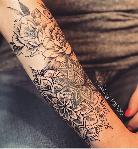 Mandala And Flower Tattoo