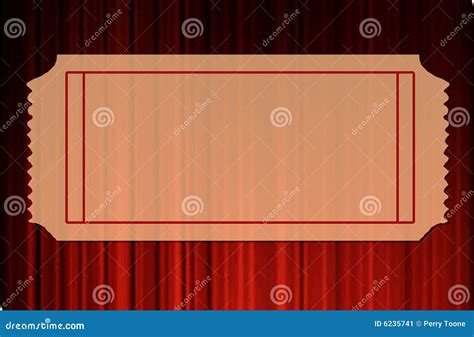 Blank Ticket Over Red Curtains Stock Vector - Illustration of industry, event: 6235741