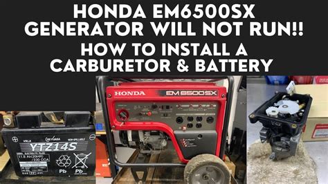 Honda EM6500 Generator will not start. - YouTube