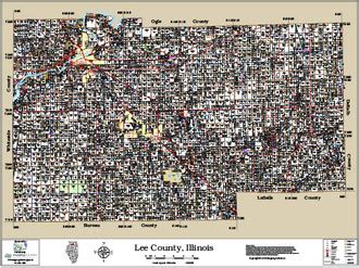 Lee County Illinois 2015 Wall Map, Lee County Parcel Map 2015, Lee ...