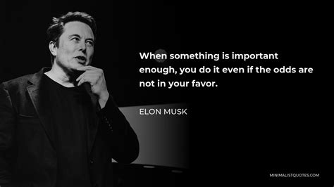 Elon Musk Quote: When something is important enough, you do it even if ...