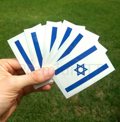 8 Large Israeli Flag Tattoos Israel Party Favors - Etsy Israel