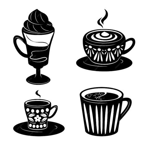 Premium Vector | Hand drawn coffee cup silhouette set