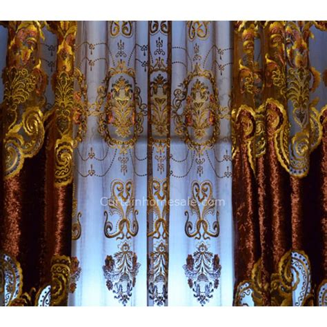 Luxury Victorian Living Room Curtain In Wine Color Velvet Fabric (Not Included Valance) in 2019 ...