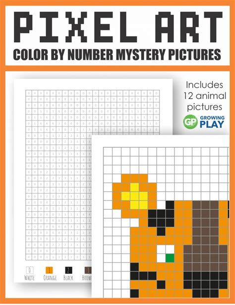 Pixel Art Color By Number - Animal Edition - Growing Play