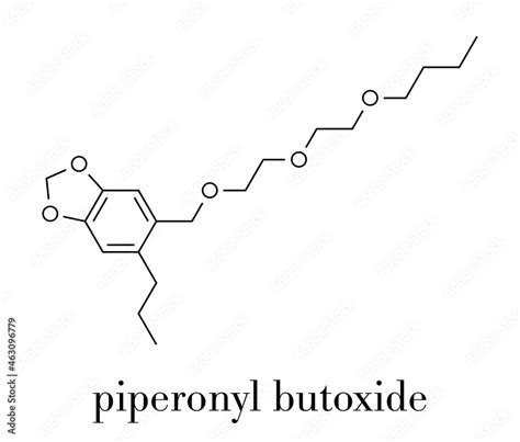 Piperonyl butoxide (PBO) pesticide synergist molecule. Increases potency of insecticides by ...